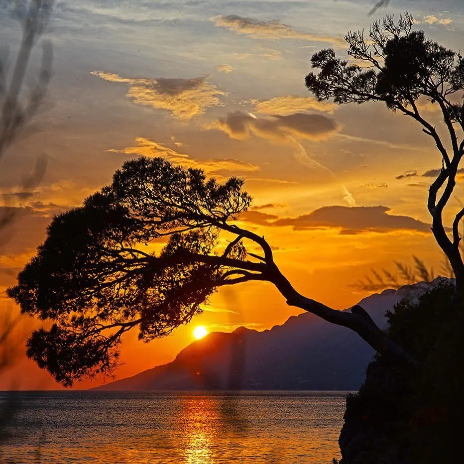 Sunset over the Brela coast