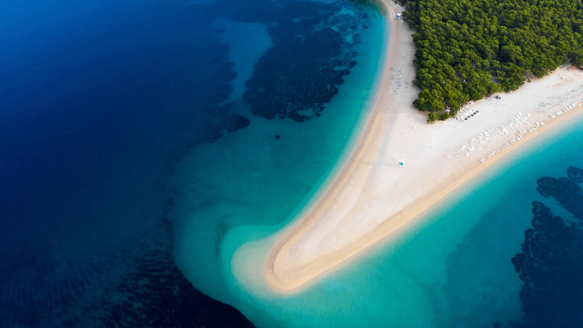 Zlatni Rat beach from the air