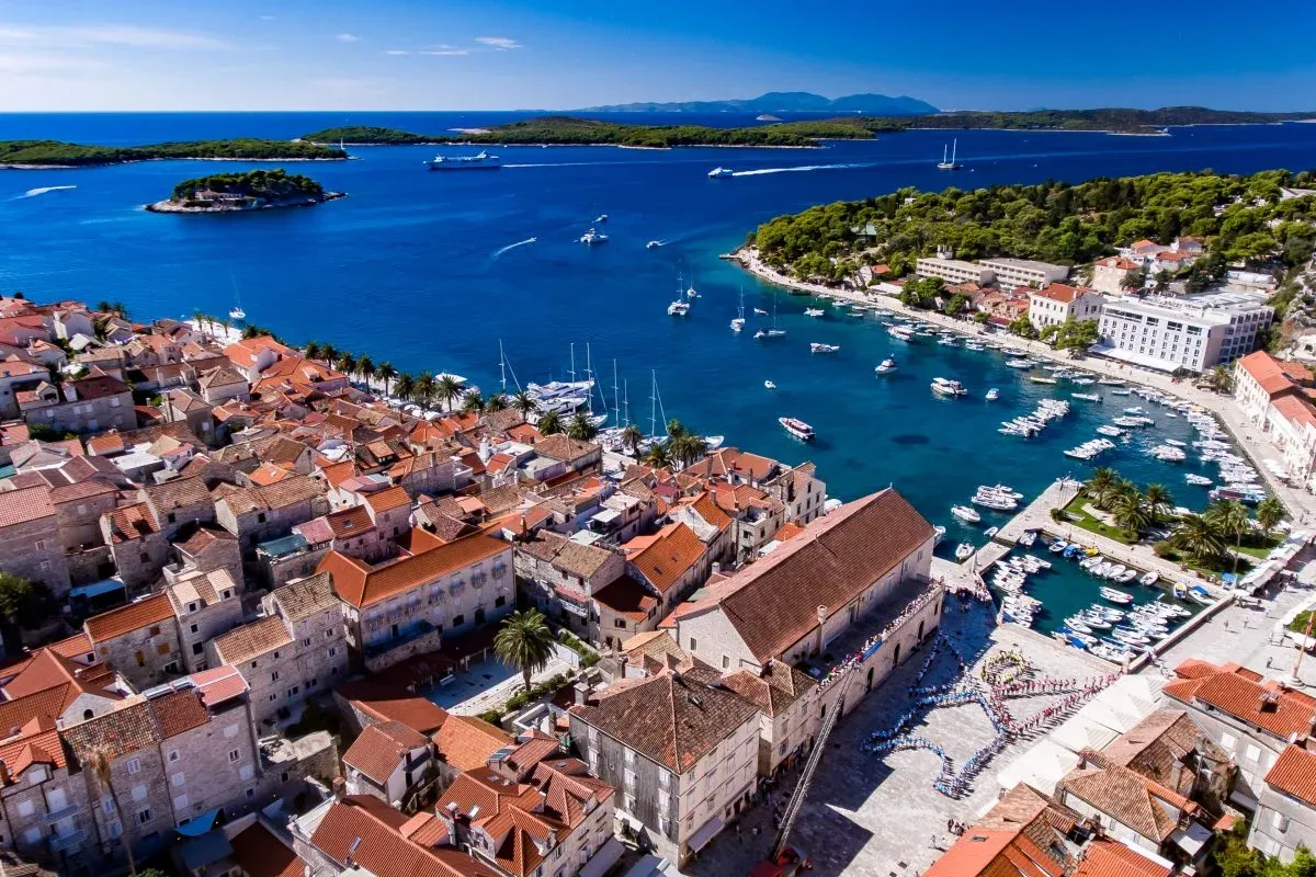 Hvar island view from the sea