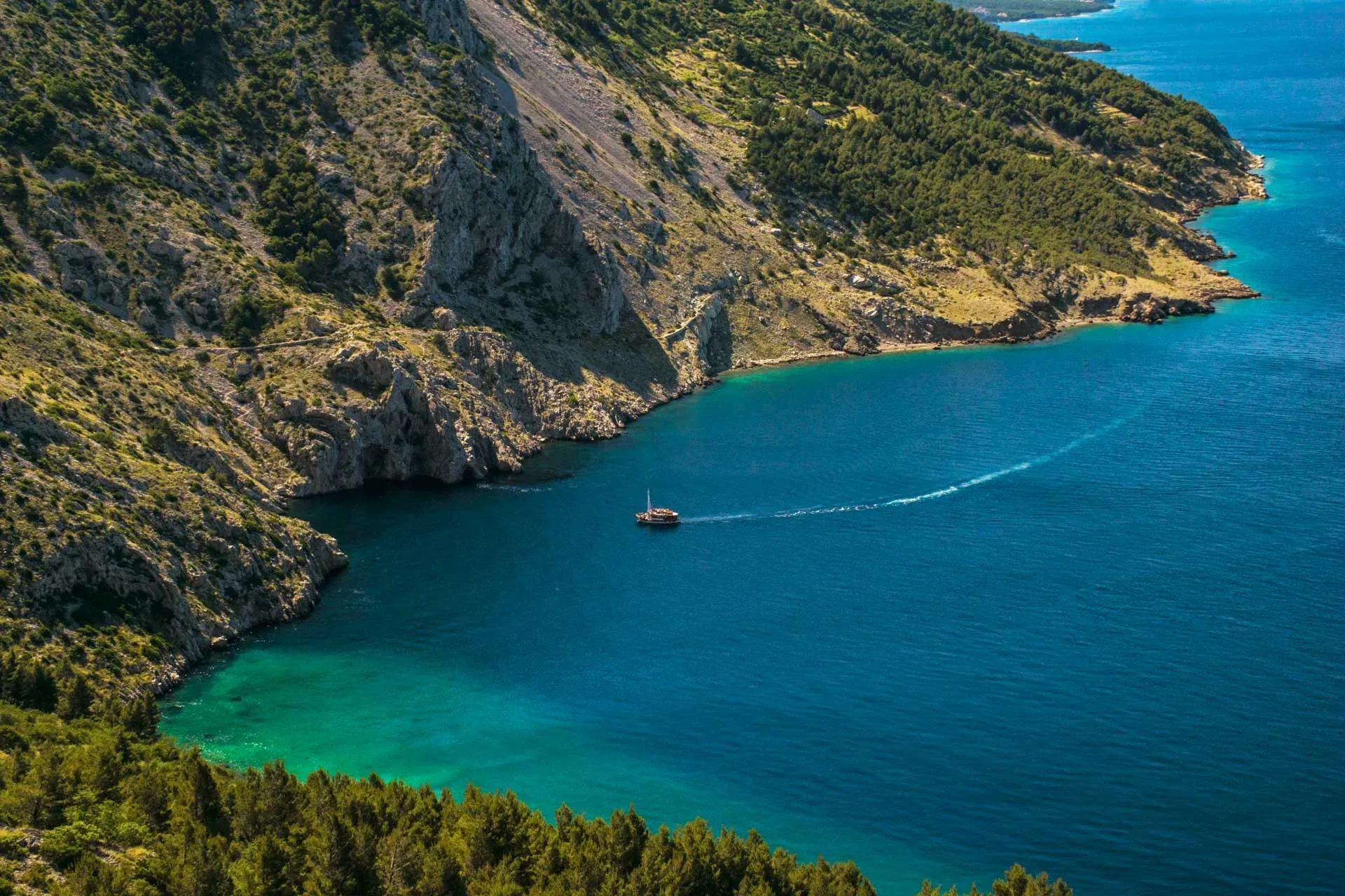 Crystal-clear water at Vruja Cove